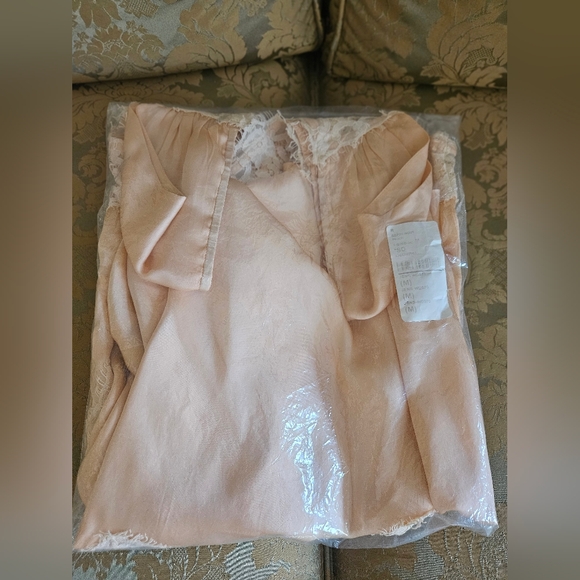 NWT Jen's Pirate Booty Lace Silky Maxi Dress In Peach - Picture 16 of 16